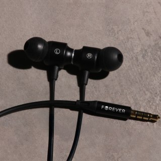 Forever słuchawki przewodowe EP-01 dokanałowe jack 3,5mm czarne