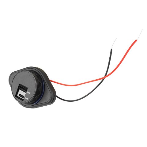 Ładowarka samochodowa do zabudowy out:USB-A + USB-C 2x5V/2,4A, in:12V/24V Ładowarka samochodowa do zabudowy out:USB-A + USB-C 2x5V/2,4A, in:12V/24V