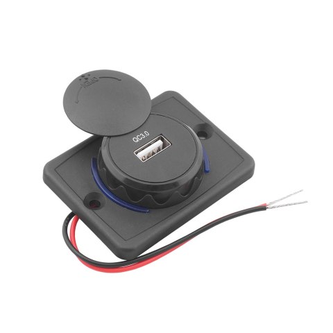 Ładowarka samochodowa niskoprofilowa do montażu zamykana out:USB-A QC3.0, in:12V/24V Ładowarka samochodowa niskoprofilowa do montażu zamykana out:USB-A QC3.0, in:12V/24V
