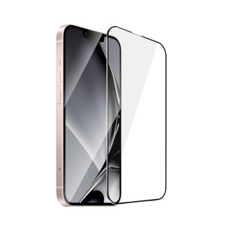 Szkło hartowane z metalową ramką do iPhone 13 / 13 Pro 6,1'' / 14 / 16e 6,1" czarna ramka