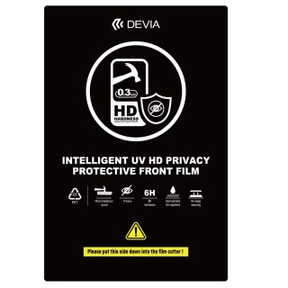 Devia Zestaw folii smartfon UV 0,3mm HD prywatyzująca do maszyny tnącej 10szt 6H